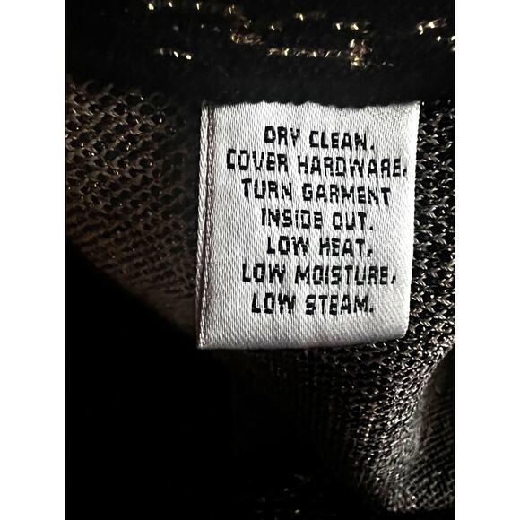 St. John Metallic Float Knit Button Up Vintage Crop Jacket Sz 4 Black Gold USA11 - Picture 8 of 8